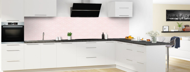Crédence de cuisine SH25878A couleur Rose Poudre panoramique en perspective