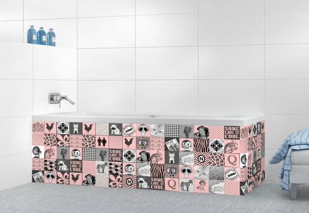Panneau tablier de bain DPB21032A couleur Rose Poudre
