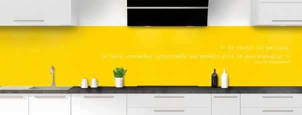 Crédence de cuisine TEXTE4B couleur Citron panoramique