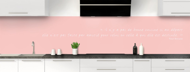 Crédence de cuisine TEXTE3B couleur Rose Poudre panoramique