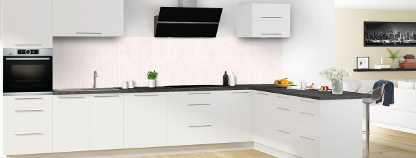 Crédence de cuisine SH63590A couleur Rose Poudre panoramique en perspective