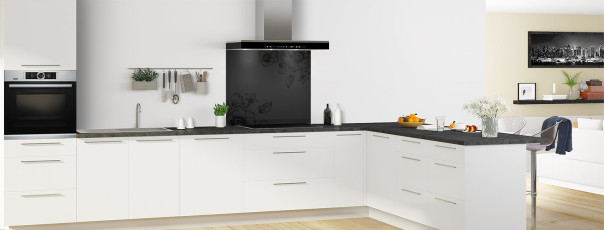 Crédence de cuisine CD95326NO fond de hotte en perspective