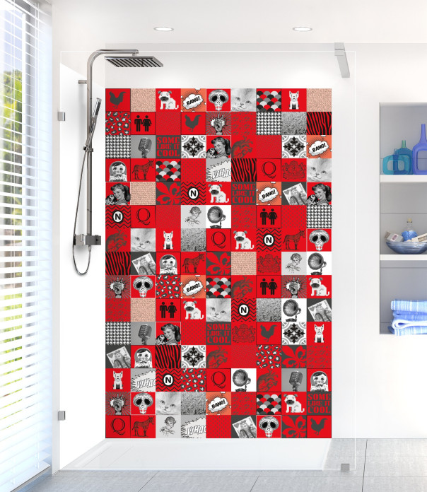 Panneau de douche DPB21032A couleur Rouge Vif