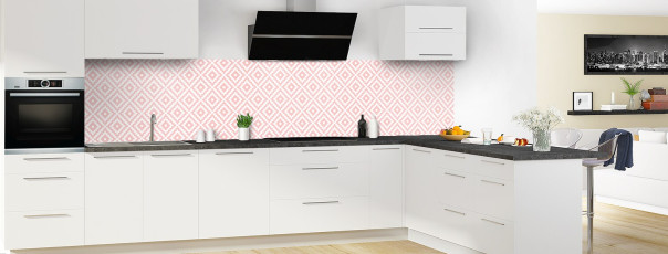 Crédence de cuisine ST11386A couleur Rose Poudre panoramique en perspective