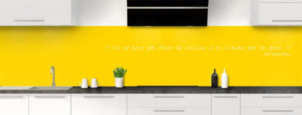 Crédence de cuisine TEXTE2B couleur Citron panoramique