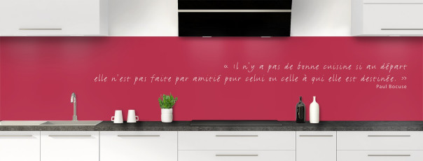 Crédence de cuisine TEXTE3B couleur Grenadine panoramique