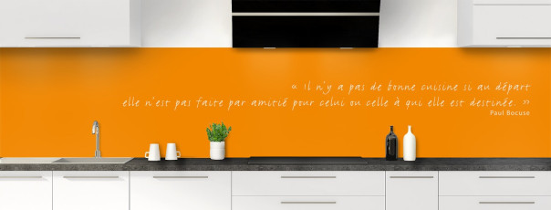 Crédence de cuisine TEXTE3B couleur Tangerine panoramique