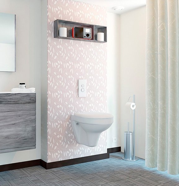 exemple de réalisation pour un panneau décoratif toilettes
