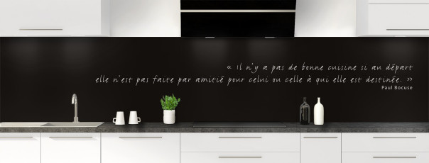 Crédence de cuisine TEXTE3B couleur 100 Noir panoramique
