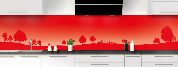 Crédence de cuisine MJ03111F couleur Rouge Vif panoramique
