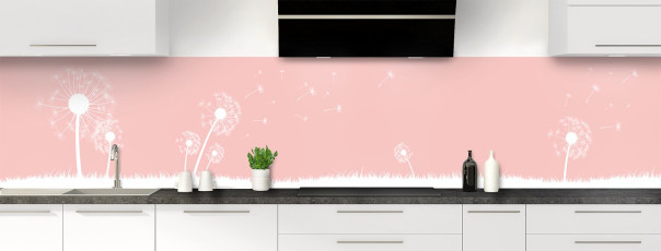 Crédence de cuisine VL15011C couleur Rose Poudre panoramique
