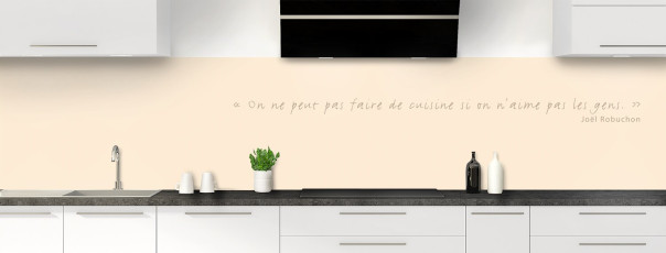 Crédence de cuisine TEXTE2B couleur Creme panoramique