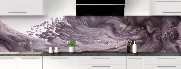 Crédence De Cuisine En Verre 125x50 Cm - Motif Art Bambou Tige Fleur Pierres, Style Moderne, Neuve