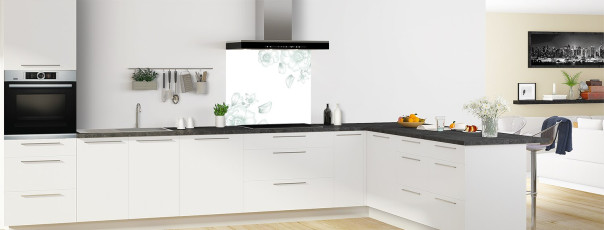 Crédence de cuisine CD95326BL fond de hotte en perspective