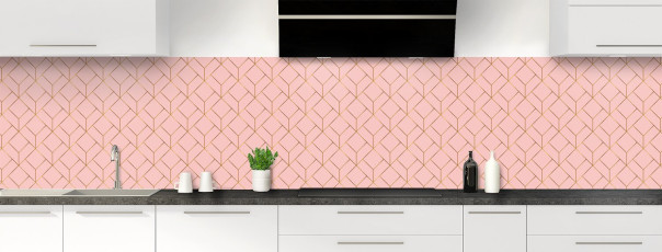 Crédence de cuisine SH10996A couleur Rose Poudre panoramique