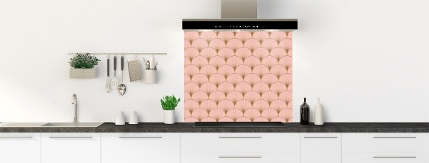 Crédence de cuisine CD22022A couleur Rose Poudre fond de hotte