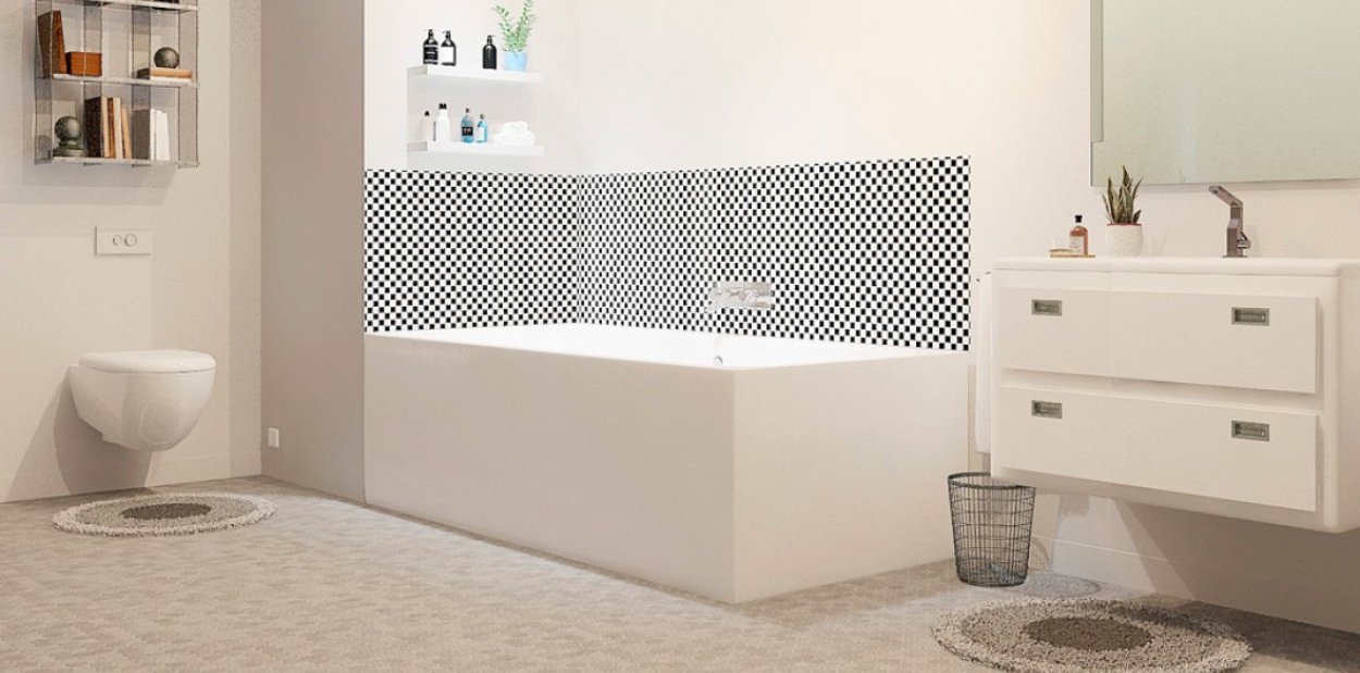 exemple de réalisation pour un panneau de bain