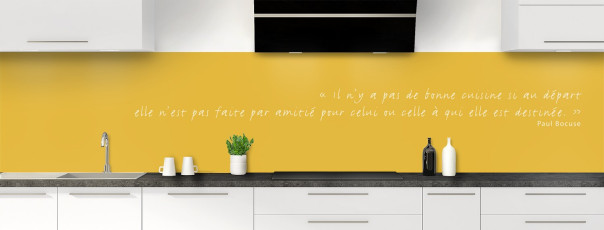 Crédence de cuisine TEXTE3B couleur Moutarde panoramique