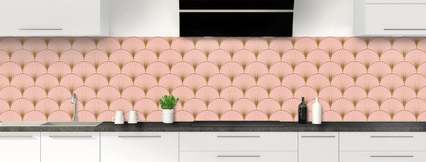 Crédence de cuisine CD22022A couleur Rose Poudre panoramique