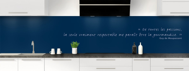 Crédence de cuisine TEXTE4B couleur Marine panoramique