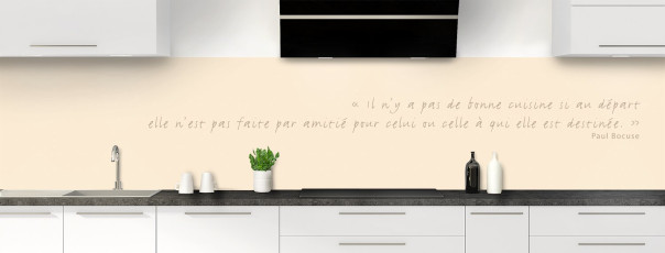 Crédence de cuisine TEXTE3B couleur Creme panoramique