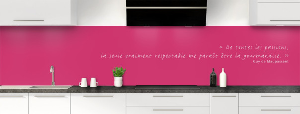 Crédence de cuisine TEXTE4B couleur Hortensia panoramique