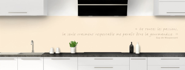 Crédence de cuisine TEXTE4B couleur Creme panoramique