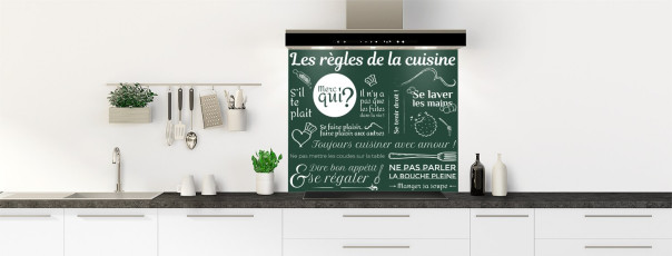 Crédence de cuisine ET15487A couleur Anglais fond de hotte