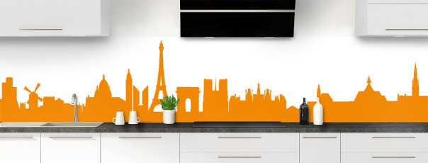 Crédence de cuisine BU00005A couleur Tangerine panoramique