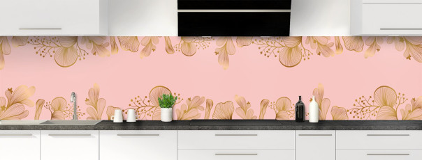 Crédence de cuisine DP14165A couleur Rose Poudre panoramique