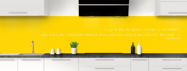 Crédence de cuisine TEXTE3B couleur Citron panoramique