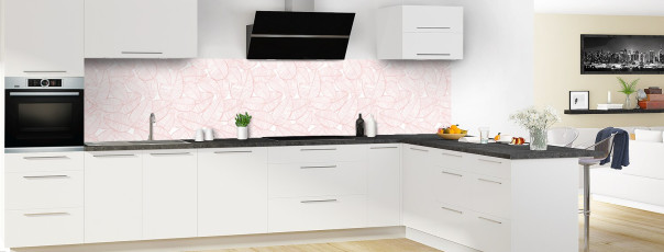 Crédence de cuisine SH75906A couleur Rose Poudre panoramique en perspective