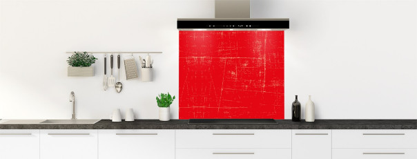 Crédence de cuisine BA13309F couleur Rouge Vif fond de hotte