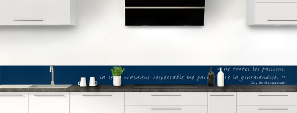 Crédence de cuisine TEXTE4B couleur Marine frise