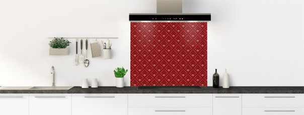 Crédence de cuisine SH11578A couleur Carmin fond de hotte