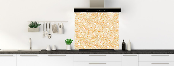 Crédence de cuisine SH75906A couleur Tangerine fond de hotte