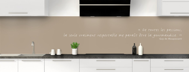 Crédence de cuisine TEXTE4B couleur Taupe panoramique