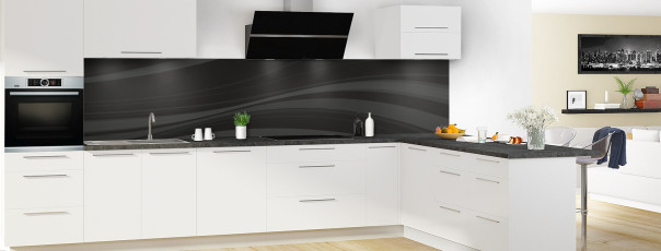 Crédence de cuisine CP05111F couleur 100 Noir panoramique en perspective