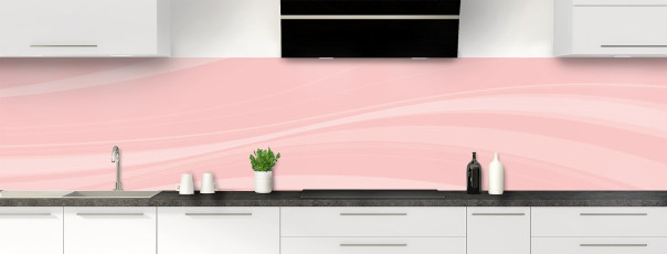 Crédence de cuisine CP05111F couleur Rose Poudre panoramique
