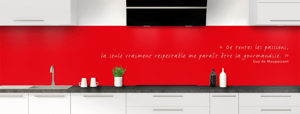 Crédence de cuisine TEXTE4B couleur Rouge Vif panoramique
