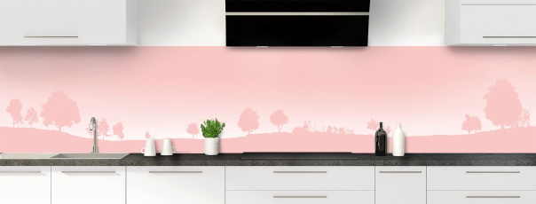 Crédence de cuisine MJ03111F couleur Rose Poudre panoramique