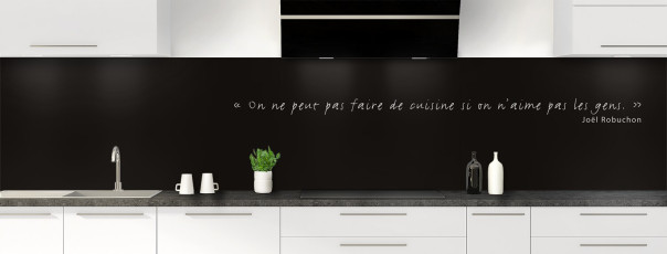 Crédence de cuisine TEXTE2B couleur 100 Noir panoramique