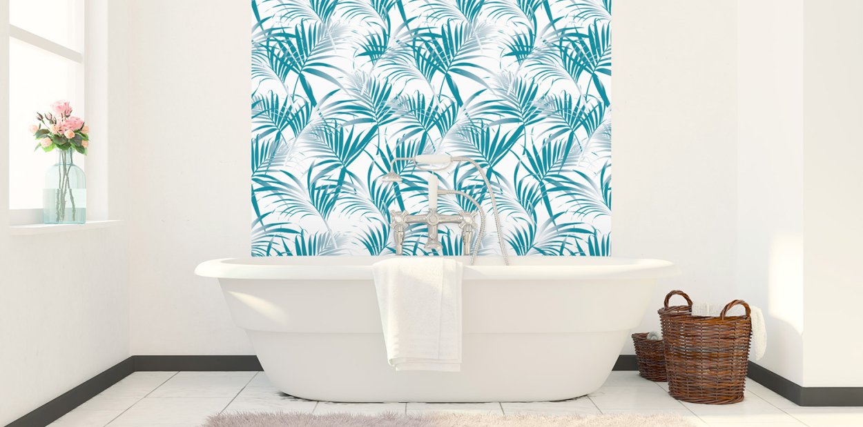 panneau de bain motifs bleu, exemple de réalsiation