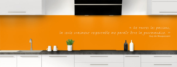 Crédence de cuisine TEXTE4B couleur Tangerine panoramique