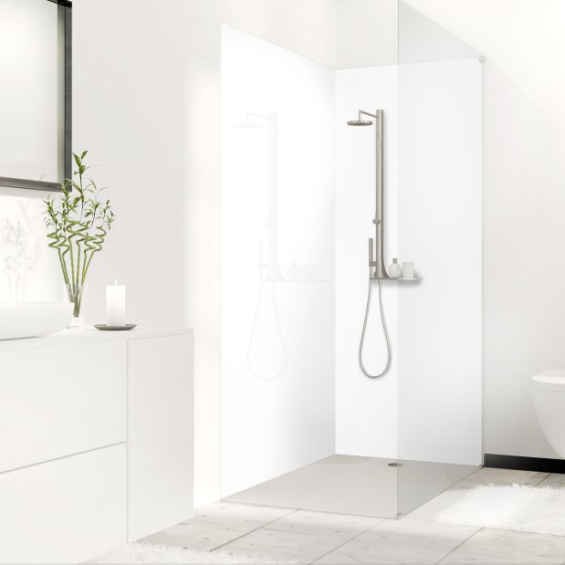 réalisation panneau de salle de bain blanc pour douche