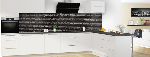 Crédence de cuisine CG31208C couleur 100 Noir panoramique en perspective