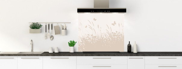 Crédence de cuisine TH15037F couleur Lin fond de hotte
