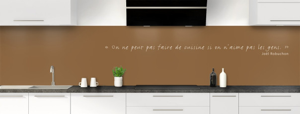 Crédence de cuisine TEXTE2B couleur Chocolat panoramique