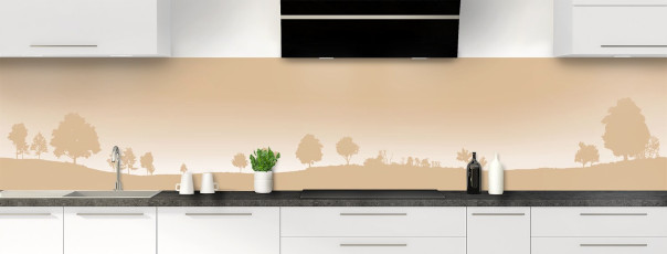 Crédence de cuisine MJ03111F couleur Marron Laqué panoramique
