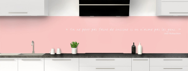 Crédence de cuisine TEXTE2B couleur Rose Poudre panoramique